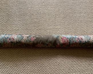 Floral Bolster-Style Down-Filled Pillow. Measures 36" W.