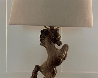 Porcelain Horse Table Lamp.