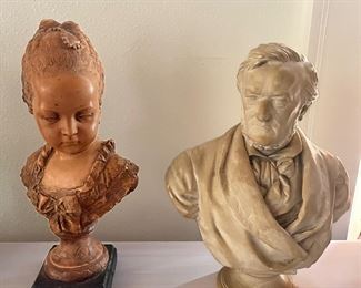 Antique cast busts - the one on the right is  Krazinsky
