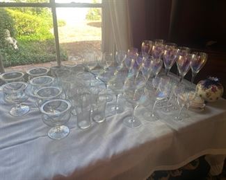 Stunning Iridescent Wine, Champagne, Juice and Shrimp Cocktails