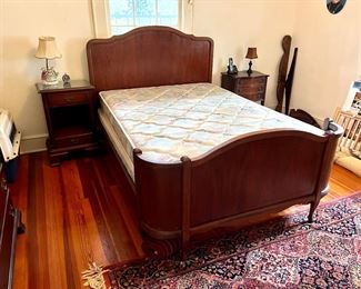 Antique Full-SizeBed Headboard Foot board and Siderails