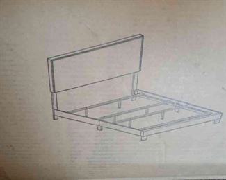 White Faux Leather Queen Bedframe In Box