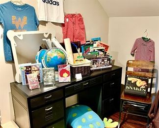 RESTORATION HARDWARE DESK AND CHAIR.