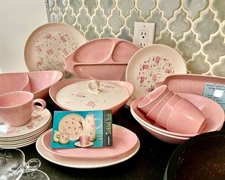TICKLED PINK VINTAGE DINNER SET!  HOW COOL!