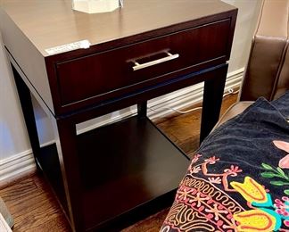 MITCHELL GOLD + BOB WILLIAMS MGBW BEDROOM SET.  NIGHTSTAND, CHEST OF DRAWERS, SMALL TABLE.