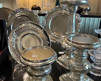 POTTERY BARN MERCURY GLASS, SILVERPLATE MIX!