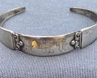 Art nouveau sterling cuff bracelet