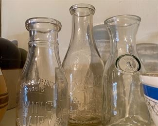 Vintage dairy bottles