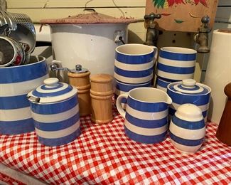 Blue and white Cornishware from the 60’s