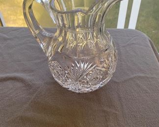 Cut glass crystal pitcher