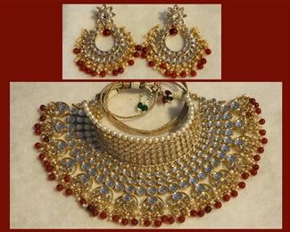 Fancy Choker and Matching Earrings