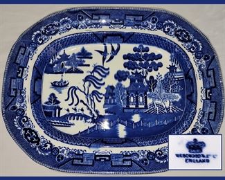 Large Blue and White Platter England