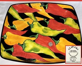 Large Clay Art Chili Pepper Platter