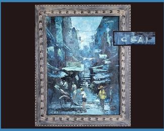 Mid Century Signed C Fai Oil Painting