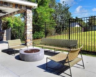 1 Stretch Sofa by Brown Jordan 
2 Stretch Armless Lounge Chairs by Brown Jordan