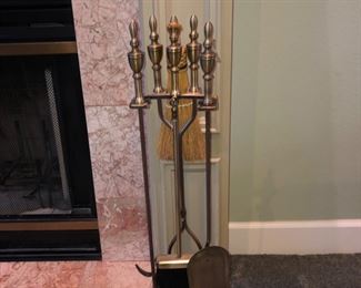 Brass Fireplace Tool set 