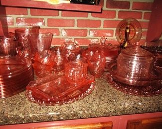 Tons of pink Depression glass