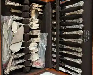 Gorham Sterling silver set in box, "Buttercup" pattern 58 pieces