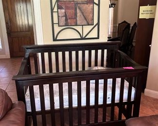 New baby bed converts to toddler bed and Mattress