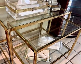 BEAUTIFUL BRASS AND GLASS NESTING