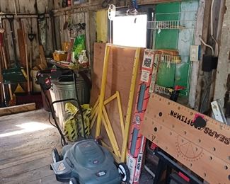 Black and Decker Electric Push Mower, Craftsman Work Table.