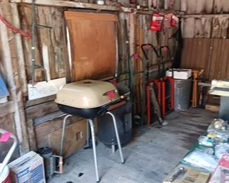 2 Charcoal Grills.and Variety of Garage Items