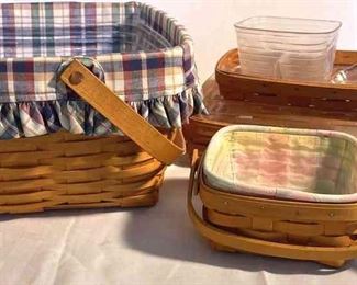 5 Longaberger Baskets W 1 Royal Craft Basket With Additional Liners