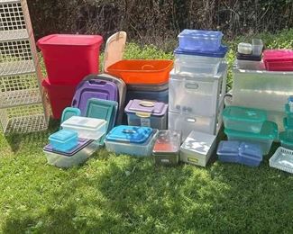 20 Storage Bins Of Varying Sizes And Shapes