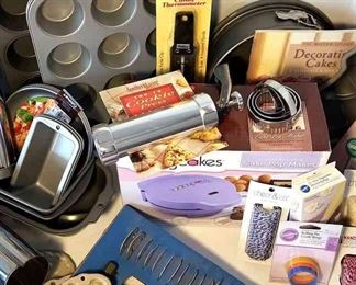 A Bakers Delight...Muffin Bread Pans, Cookie Press, Cookie Molds, Cake Decorating Items And More, 