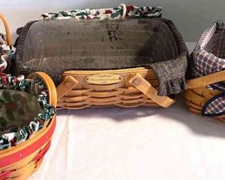 Longaberger 4 Piece Set Ft Woven Memories Basket, Assorted Plaid Baskets