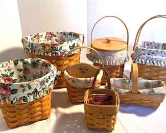 Longaberger Baskets W Floral Inserts