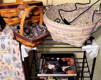 Longaberger Wrought Iron Shelving, Books, Casserole Dish, Easter Baskets And More