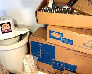 Pampered Chef Assortment Of Kitchen Items, Rival Yogurt Ice Cream Maker
