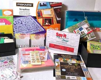 Scrapboss With Floral Thank You Cards And Scrapbooking Supplies