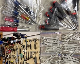 Misc wrenches, screw drivers, clamps