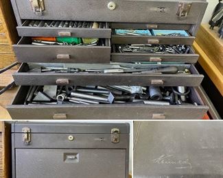Kennedy machinist tool box and contents