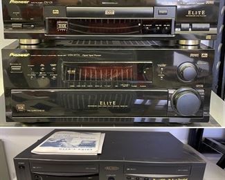 Pioneer VSX-37TX Receiver, DV-05 DVD Player & Go.Video Dual Deck VCR Player