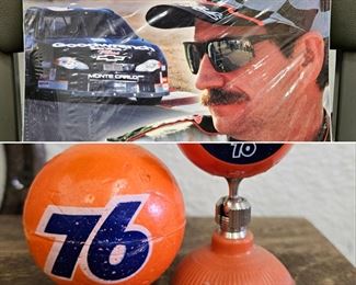 Dale Earnhardt 2003 calendar & vintage 76 gas station collectibles