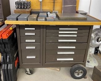 Kennedy rolling machinist tool box and contents 