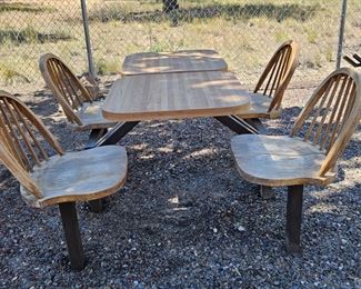 Custom made tables with swivel seats