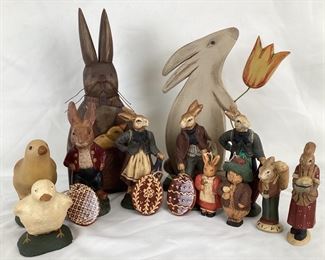 JOPI500 Signed Folkart B. Huffman Studio, Walnut Ridge Collectibles Chalkware And More