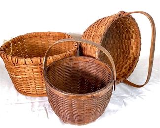 JOPI903 Very Old Handmade Basket Trio