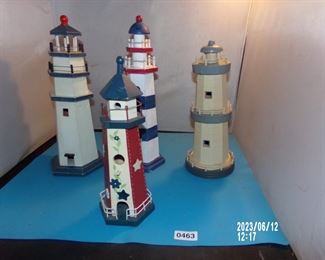 lighthouse birdhouse and decor