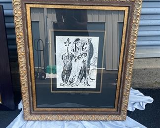 Mark Chagall artist "Les Saltimbanques" Mint condition 29 tall 25 1/2 wide Original lithograph 400.00