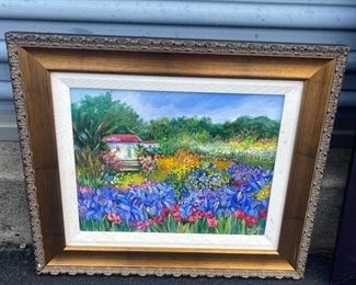 Heddy Kun "Spring Flowers" painting signed by artist 18 in tall 21 wide 250.00