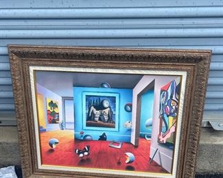 "Homage to Dali" Artist Ferjo Mint condition
Giclee on canvas 27 tall 34 wide 300.00