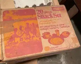 Vintage Plastic Snack Set 
