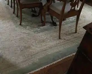 Green and Ivory Chinese Rug 