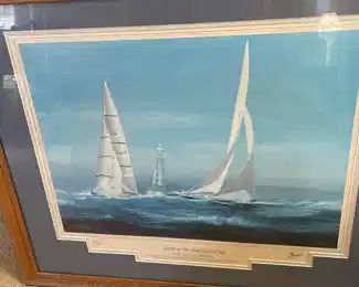 Collection of 4  Yachts of America Cups,   signed Lithographs,  - Tim Thompson 