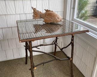 Glass top twig table